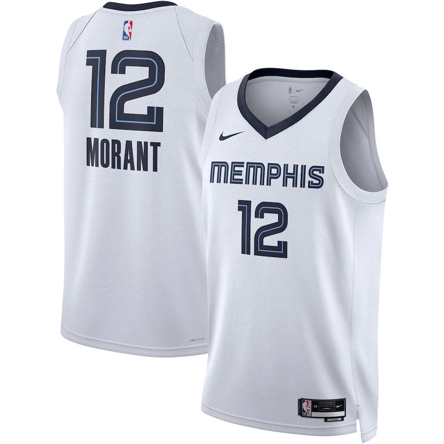 Men Memphis Grizzlies 12 Ja Morant Nike White 2022-23 Swingman NBA Jersey